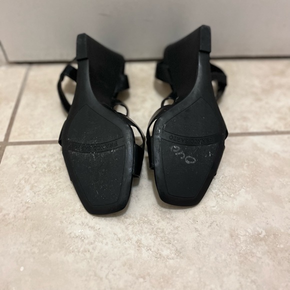 Franco Satro Black Wedge Sandals (Size 7.5) - Picture 11 of 13